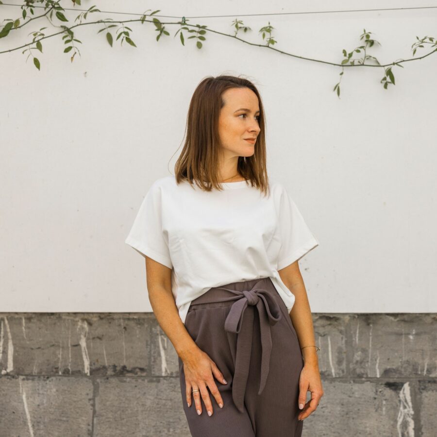 Oversized t-shirt / gladek bombaž / white