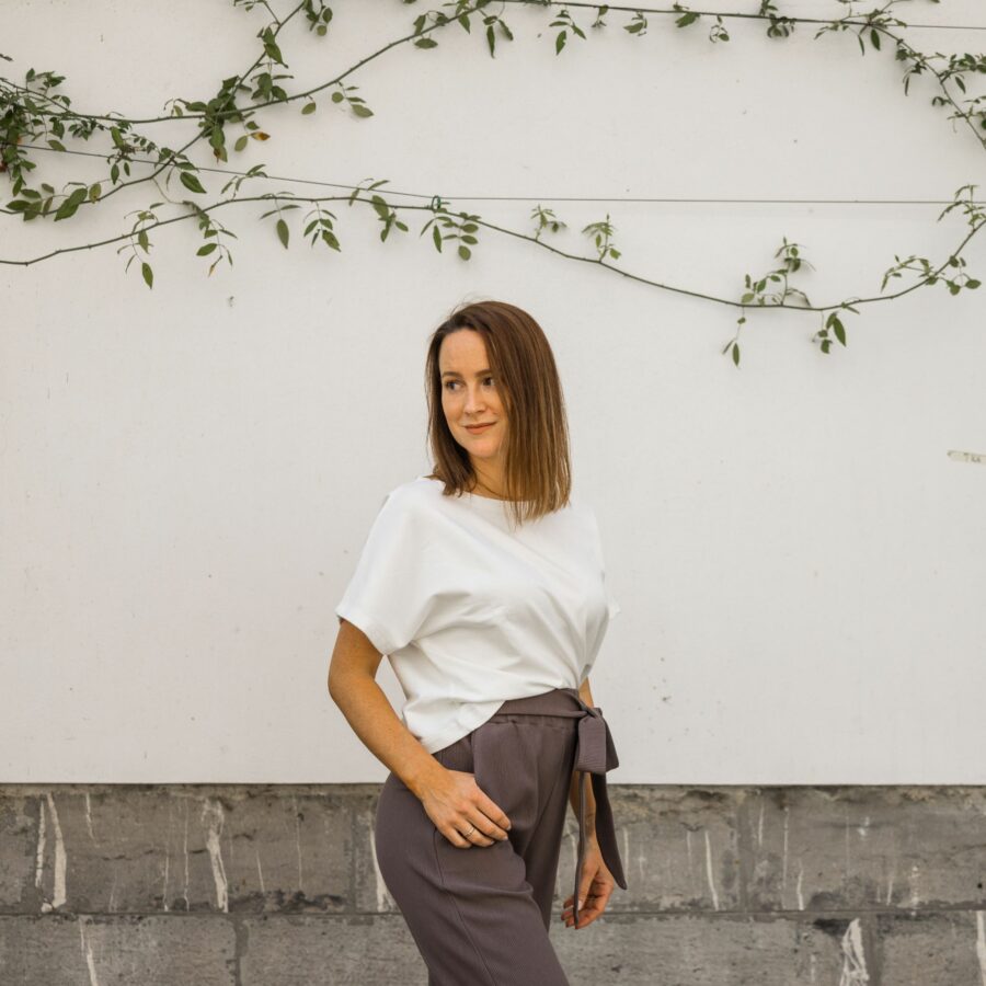 Oversized t-shirt / gladek bombaž / white - Image 3