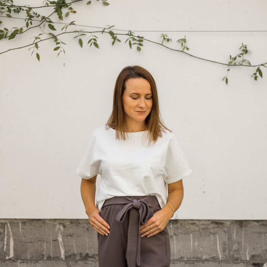 Oversized t-shirt / gladek bombaž / white - Image 5