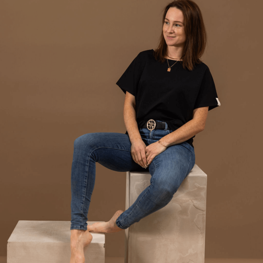Oversized t-shirt / gladek bombaž / black