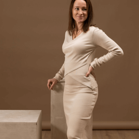 Obleka za dojenje / dvodelni set / zgornji del / light beige
