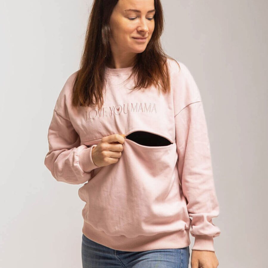 Pulover za dojenje na zadrgo cotton candy
