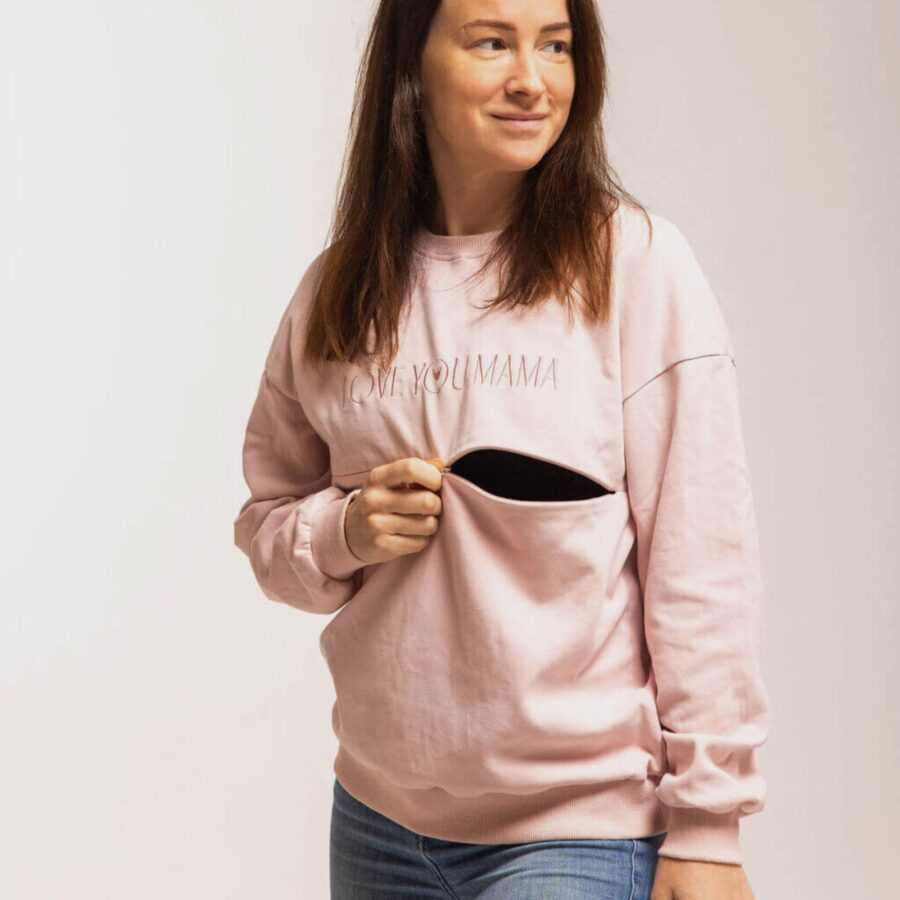 Pulover za dojenje na zadrgo cotton candy