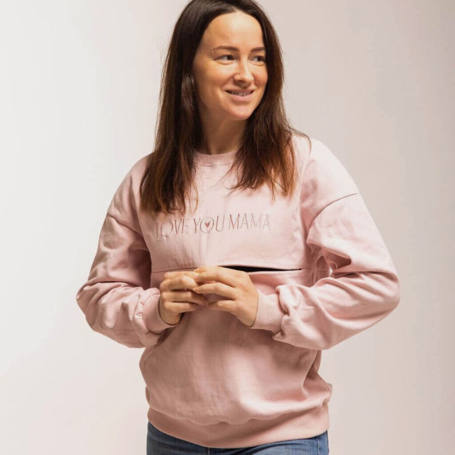Pulover za dojenje na zadrgo cotton candy