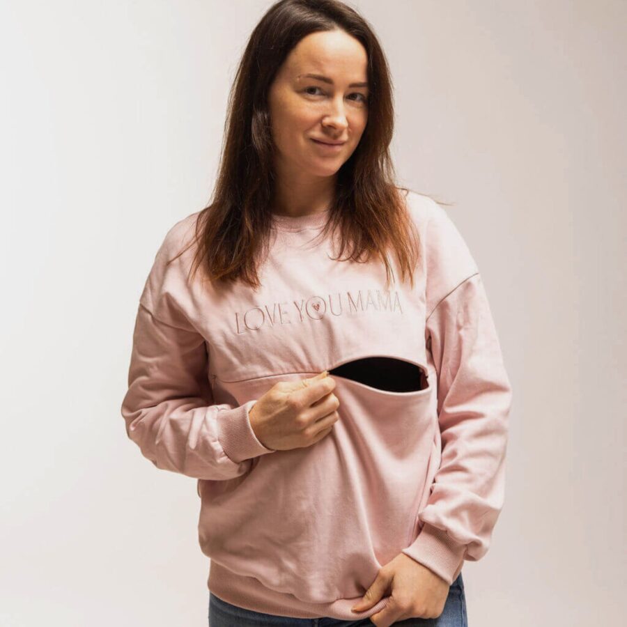 Pulover za dojenje na zadrgo cotton candy
