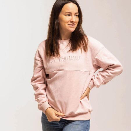 Pulover za dojenje na zadrgo cotton candy