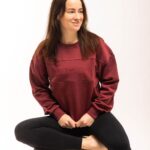 Pulover za dojenje na zadrgo burgundy